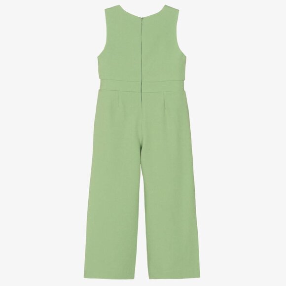 Chic green crêpe jumpsuit for girls by Abel & Lula size 10- - Picture 4 of 9